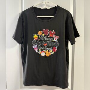 Disney Themed Black Tee with Colorful Snack Graphics